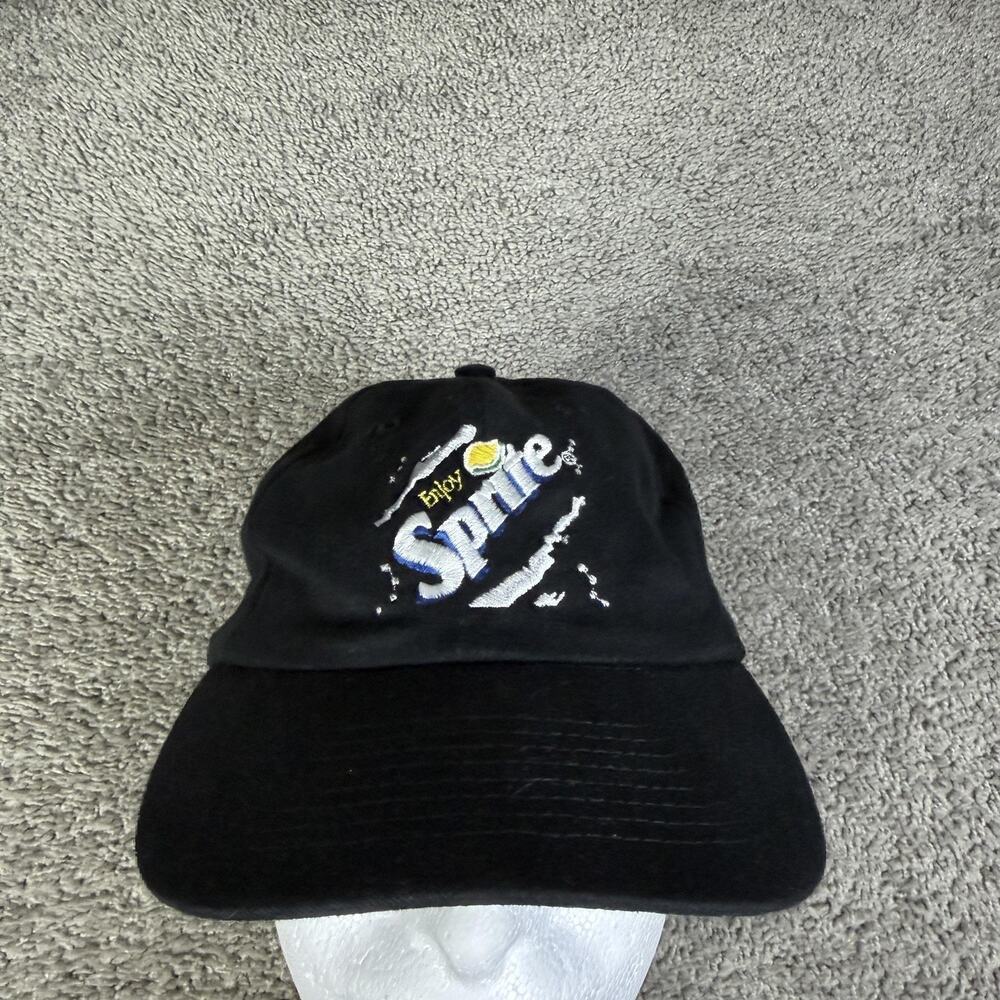 Vintage Sprite Hat Cap Strap Back Mens One Size Black Obey Your Thirst Soda 90s